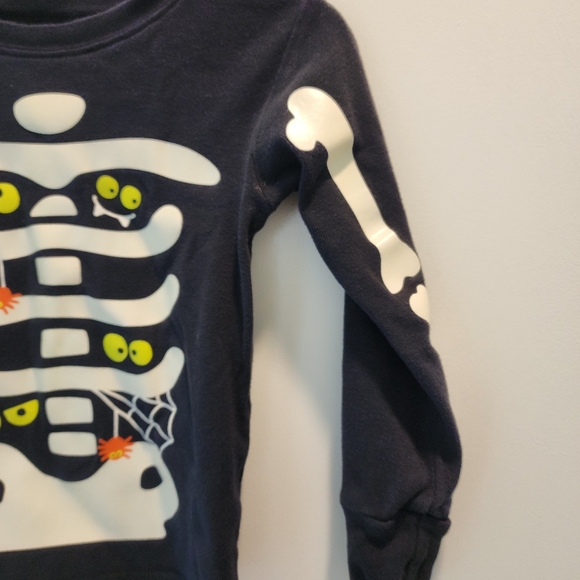 2t Carter's black skeleton Outfit pajamas Halloween Fall Mummy Spiderweb - Picture 5 of 13